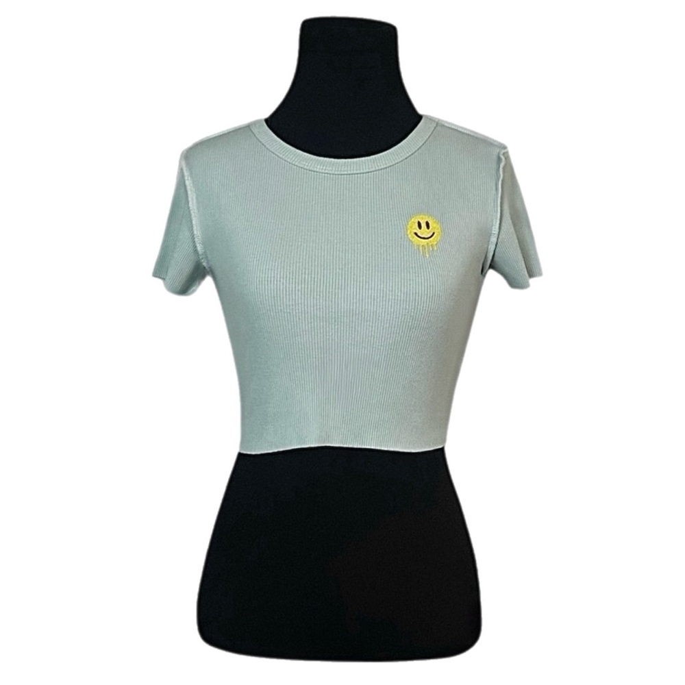 Forever 21 Blue Emoji Crop Top